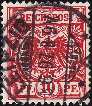 Германия , рейх . 1890 год . Имперский орел в кругу . Каталог 60,0 €. (1) 